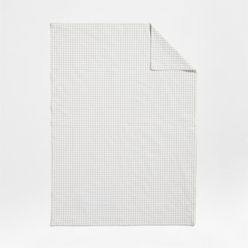 Stax Mini Grid Grey Yarn-Dyed Organic Cotton Toddler Duvet Cover - image 2 of 5