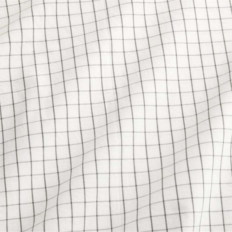 Stax Mini Grid Grey Yarn-Dyed Organic Cotton Toddler Duvet Cover - image 3 of 5