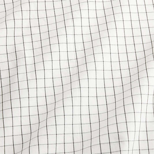 Stax Mini Grid Grey Yarn-Dyed Organic Cotton Toddler Duvet Cover