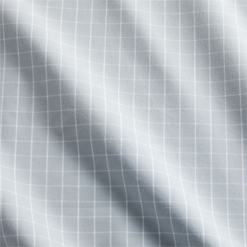 Stax Mini Grid Mist Blue Yarn-Dyed Organic Cotton Toddler Duvet Cover - image 3 of 5