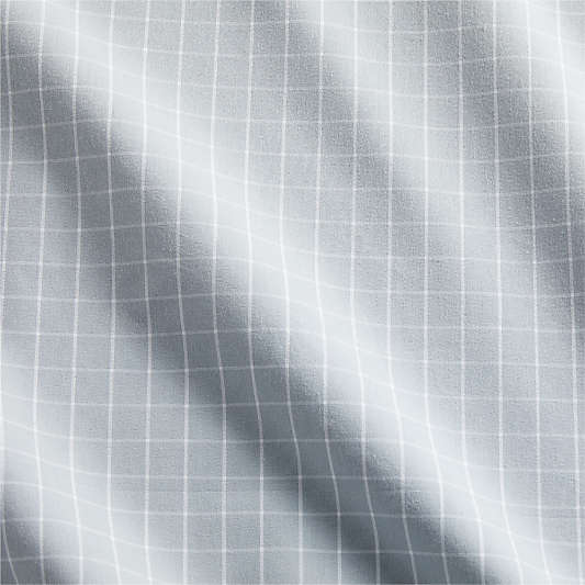 Stax Mini Grid Mist Blue Yarn-Dyed Organic Cotton Toddler Duvet Cover