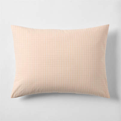 Stax Mini Grid Elegant Pink Yarn-Dyed Organic Cotton Kids Pillow Sham