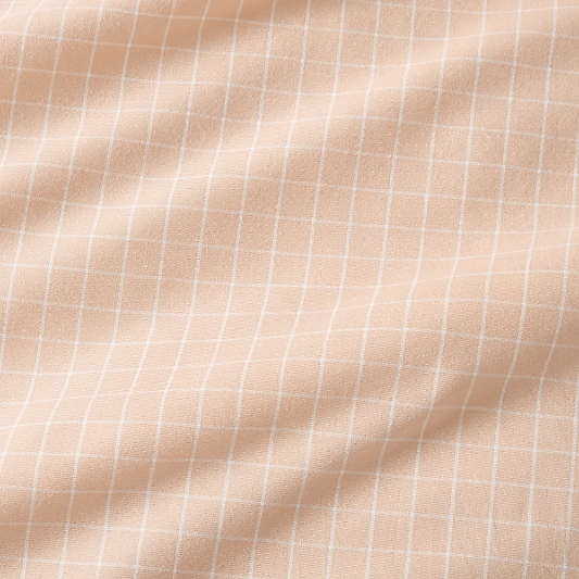 Stax Mini Grid Elegant Pink Yarn-Dyed Organic Cotton Kids Twin Duvet Cover