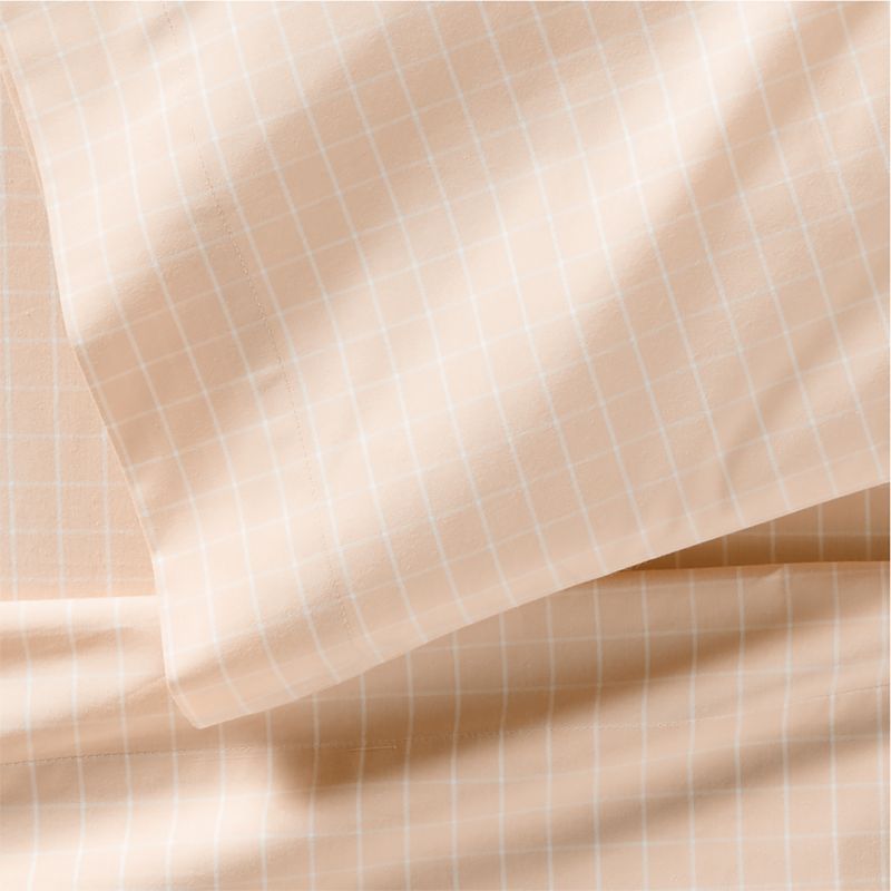 Stax Mini Grid Elegant Pink Yarn-Dyed Organic Cotton Toddler Sheet Set - image 2 of 4