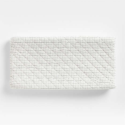 Stax Mini Grid Grey Yarn-Dyed Organic Cotton Baby Changing Pad Cover