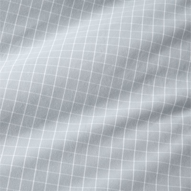 Stax Mini Grid Mist Blue Yarn-Dyed Organic Cotton Kids Twin Duvet Cover - image 4 of 6