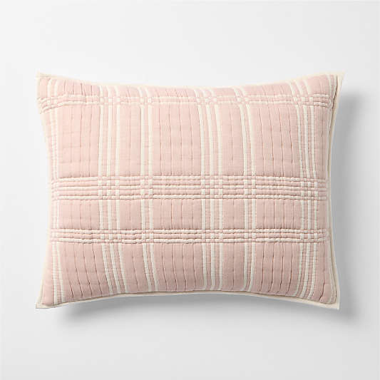 Stax Matelasse Lilac Rose Organic Cotton Yarn-Dyed Kids Quilted Pillow Sham