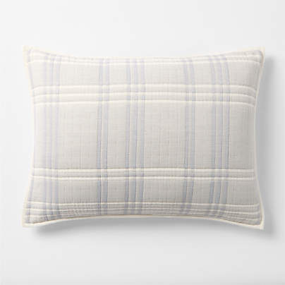 Stax Matelasse Mist Blue Organic Cotton Yarn-Dyed Kids Quilted Pillow Sham