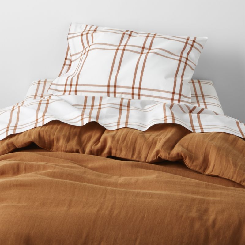 Stax Almond Brown Yarn-Dyed Organic Cotton Toddler Sheet Set - image 1 of 3