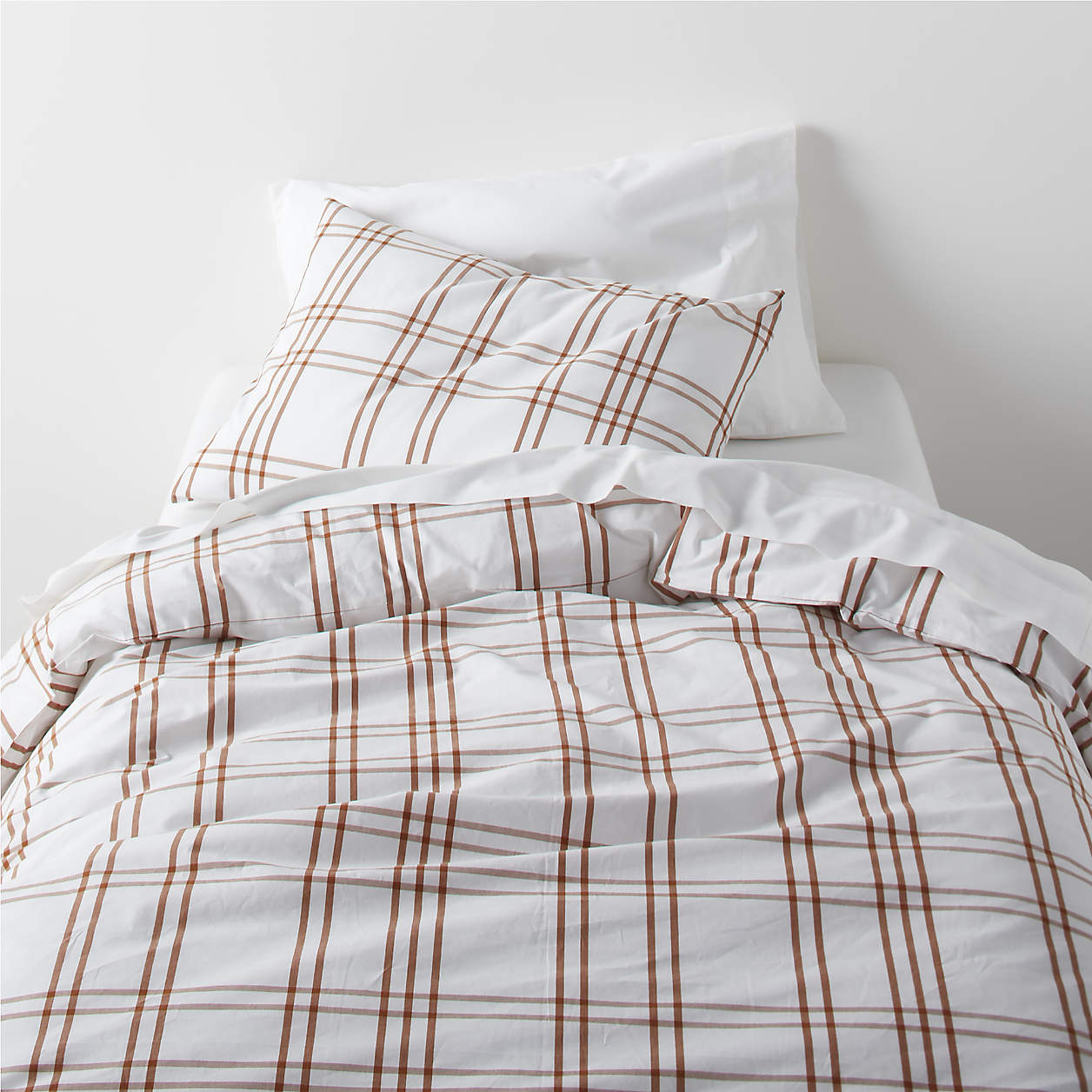 Stax Almond Brown YarnDyed Organic Cotton Kids Twin Duvet Cover + Reviews Crate & Kids Canada