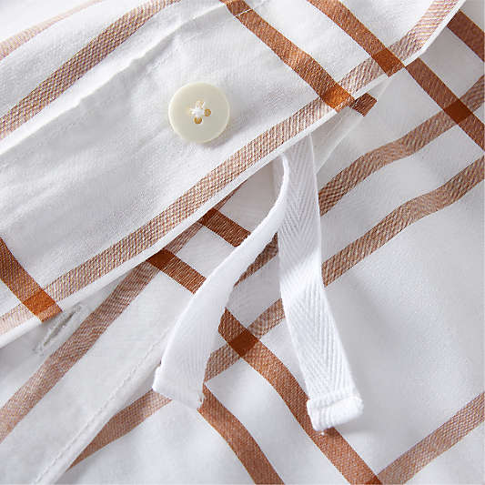 Stax Almond Brown Yarn-Dyed Organic Cotton Kids Duvet Cover