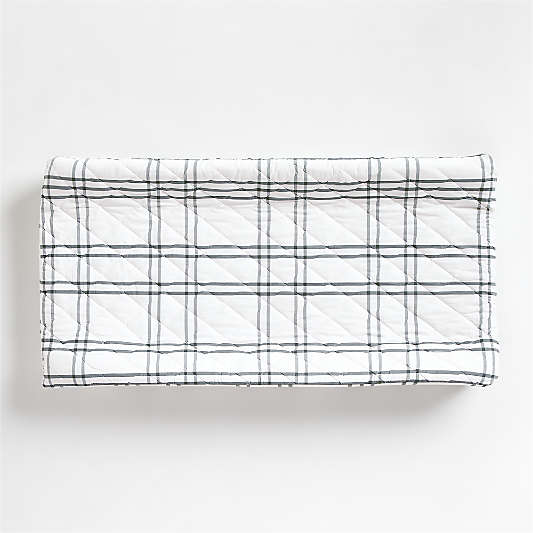 Stax Grey Organic Cotton Baby Changing Pad Cover