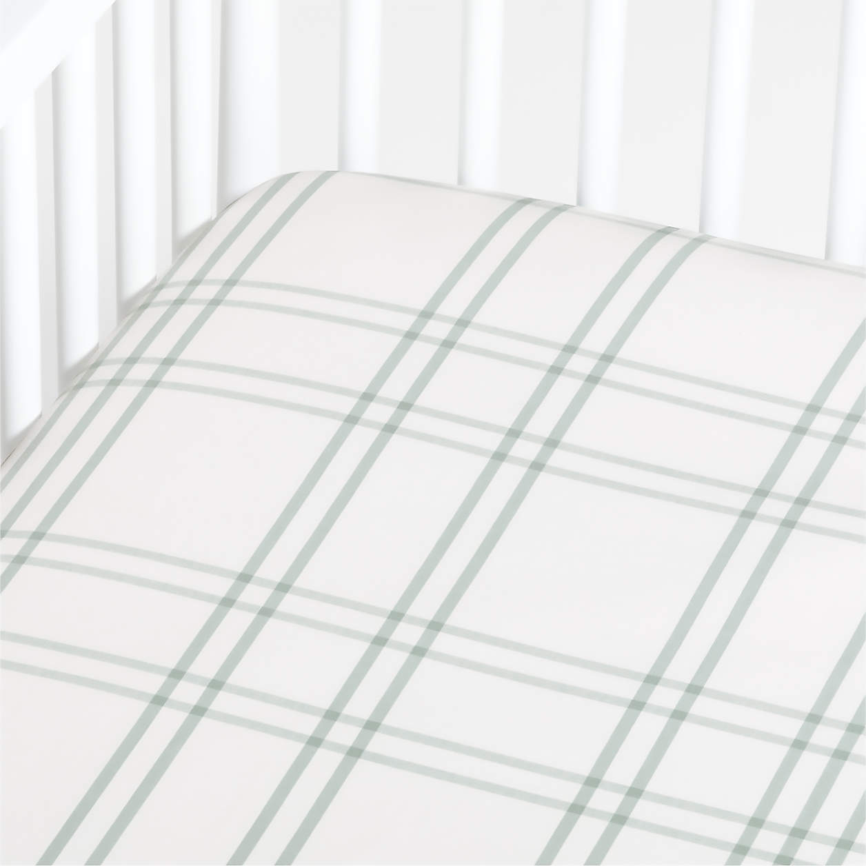 Stax Modern Organic Cotton Blue Baby Crib Fitted Sheet Crate & Kids