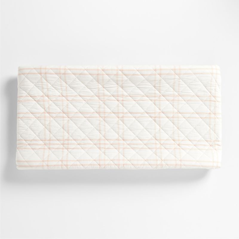 Stax Elegant Pink Yarn-Dyed Organic Cotton Baby Changing Pad Cover - image 1 of 2