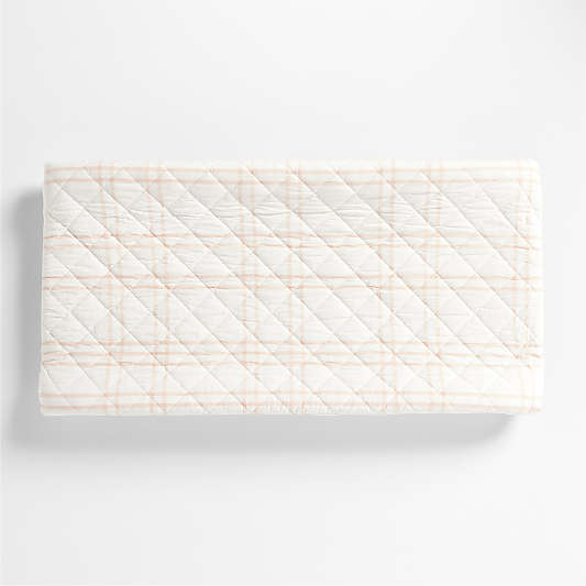 Stax Elegant Pink Yarn-Dyed Organic Cotton Baby Changing Pad Cover