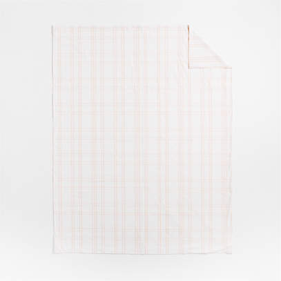 Stax Elegant Pink Yarn-Dyed Organic Cotton Kids Twin Duvet Cover +