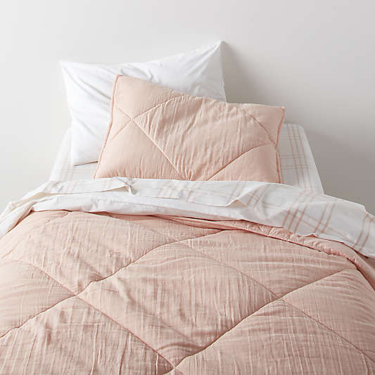 Stax Elegant Pink Yarn-Dyed Organic Cotton Kids Twin Sheet Set