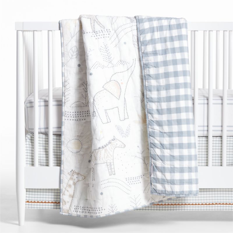 Safari Friends Gauze Organic Cotton Baby Crib Quilt Bedding Set