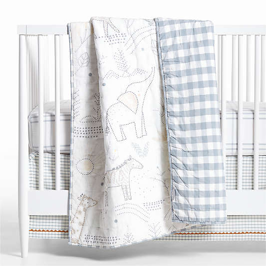 Safari Friends Gauze Organic Cotton Baby Crib Quilt Bedding Set