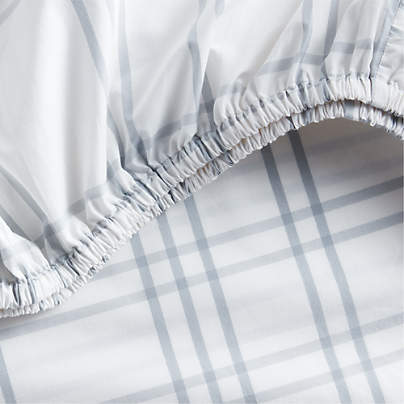 Stax Mist Blue 100% Organic Cotton Baby Crib Fitted Sheet
