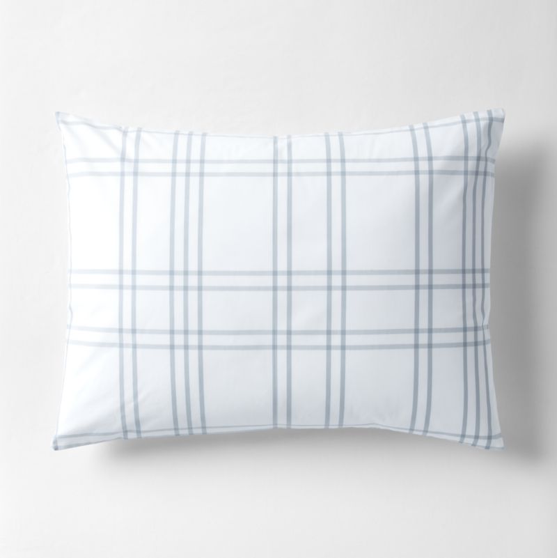 Stax Mist Blue Yarn-Dyed Organic Cotton Kids Pillow Sham - image 0 of 6