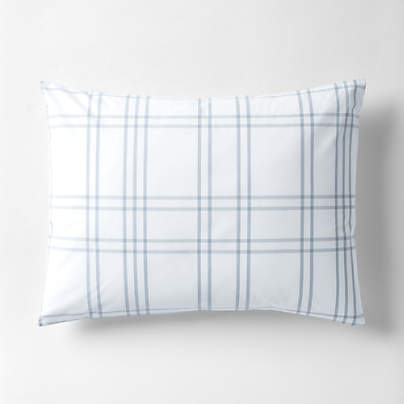 Stax Mist Blue Yarn-Dyed Organic Cotton Kids Pillow Sham