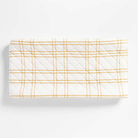 Stax Savannah Yellow Yarn-Dyed Organic Cotton Baby Changing Pad Cover