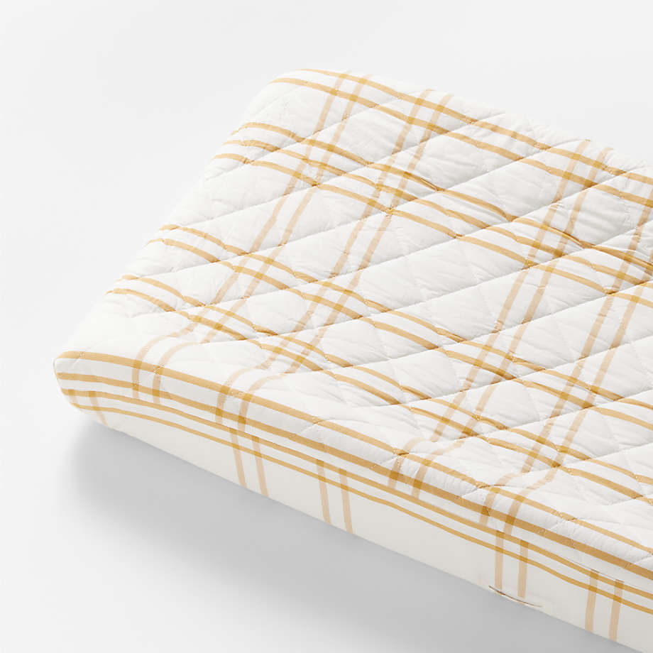 Stax Savannah Yellow YarnDyed Organic Cotton Baby Changing Pad Cover