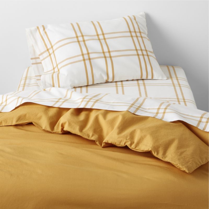 Stax Savannah Yellow Yarn-Dyed Organic Cotton Toddler Sheet Set - image 1 of 3