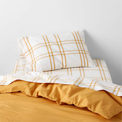 Washed Cotton Orange & White Stripe Bed Linen