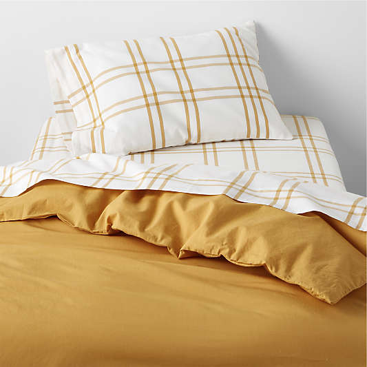 Stax Savannah Yellow Yarn-Dyed Organic Cotton Toddler Sheet Set