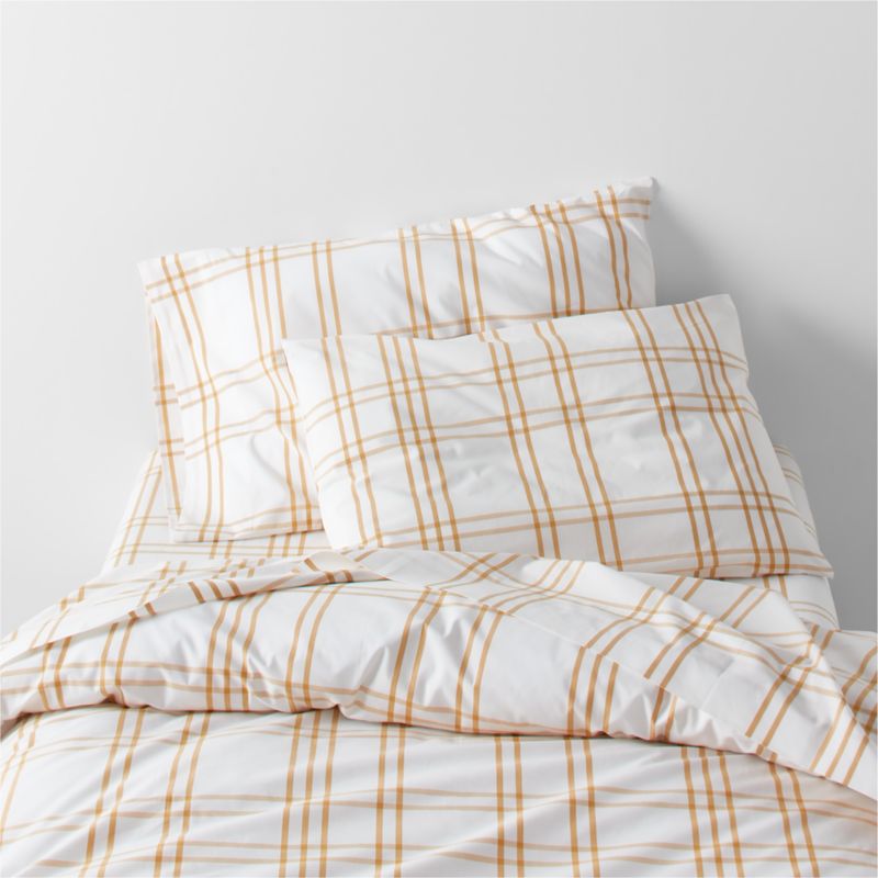 Stax Savannah Yellow Yarn-Dyed Organic Cotton Kids Full/Queen Duvet Cover - image 2 of 8