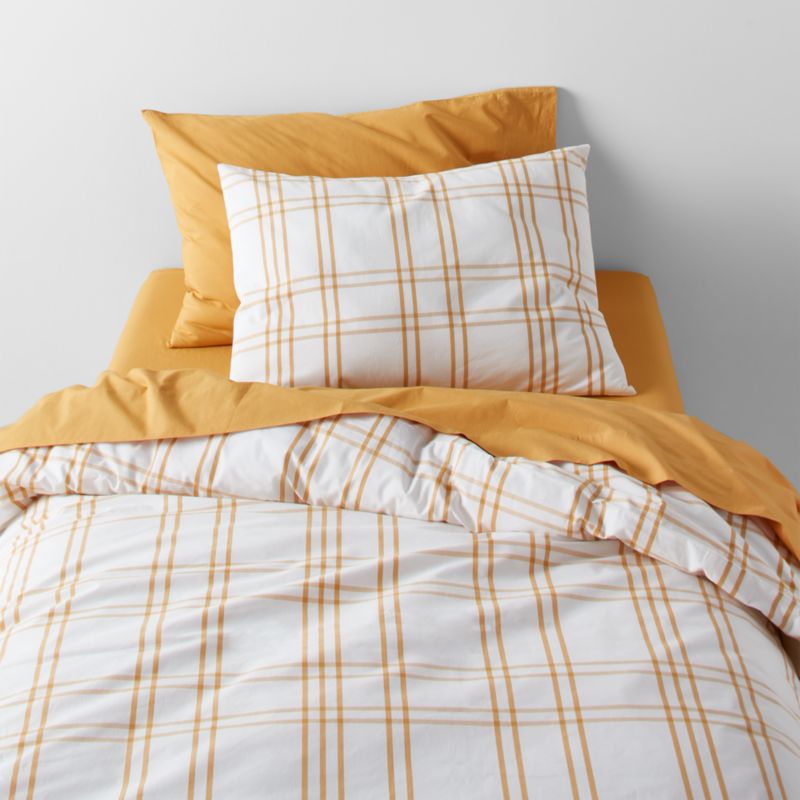 Stax Savannah Yellow Yarn-Dyed Organic Cotton Kids Twin Duvet Cover