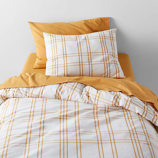 Stax Savannah Yellow Yarn-Dyed Organic Cotton Kids Full/Queen Duvet Cover