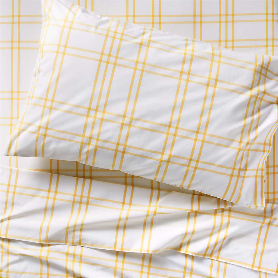 Stax Modern Organic Cotton Twin Yellow Kids Sheet Set Crate & Kids