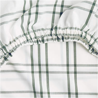 Stax Pine Green Yarn-Dyed Organic Cotton Baby Crib Fitted Sheet