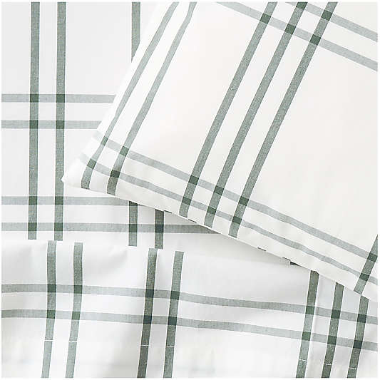 Stax Pine Green Yarn-Dyed Organic Cotton Toddler Sheet Set
