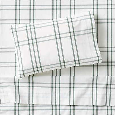 Stax Pine Green Yarn-Dyed Organic Cotton Toddler Sheet Set