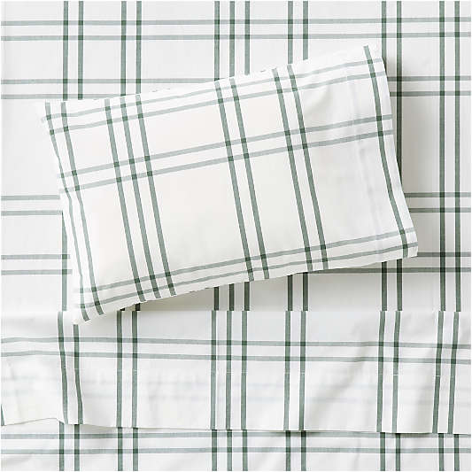 Stax Pine Green Yarn-Dyed Organic Cotton Toddler Sheet Set