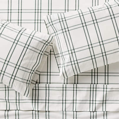 Stax Pine Green Organic Yarn-Dyed Organic Cotton Kids Full Sheet Set
