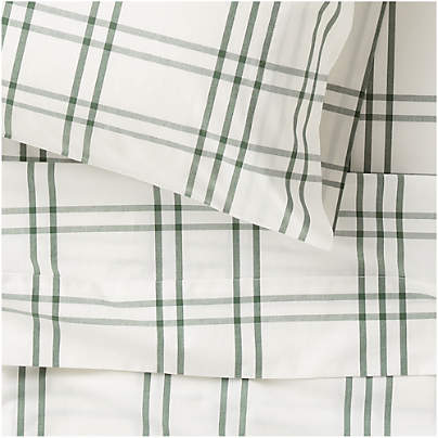 Stax Pine Green Organic Yarn-Dyed Organic Cotton Kids Sheet Set