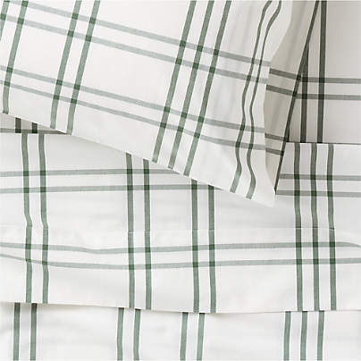 Stax Pine Green Organic Cotton Kids Sheet Set