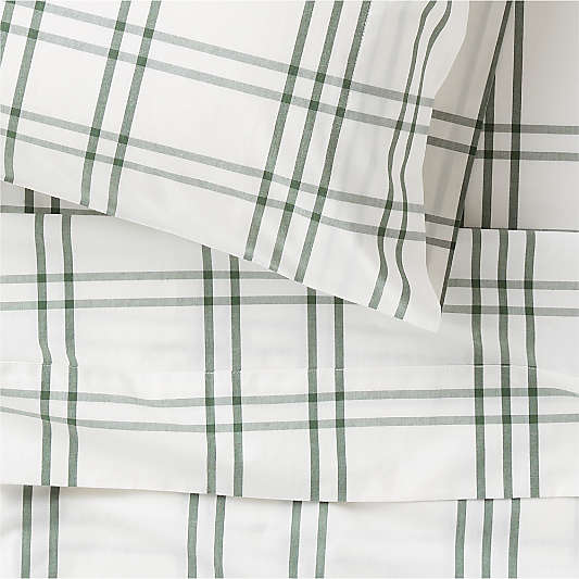 Stax Pine Green Organic Cotton Kids Sheet Set