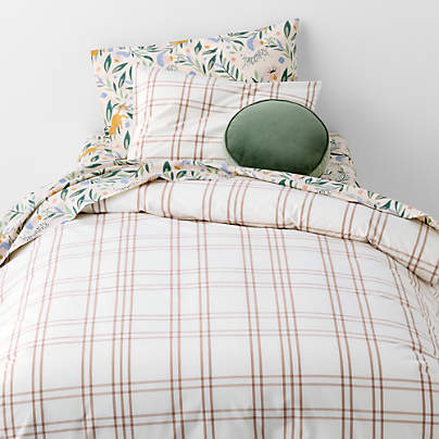 Stax Violet Rose 100% Organic Cotton Yarn Dyed Kids Twin Duvet Cover