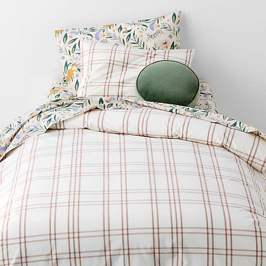 Stax Violet Rose 100% Organic Cotton Yarn Dyed Kids Full/Queen Duvet Cover