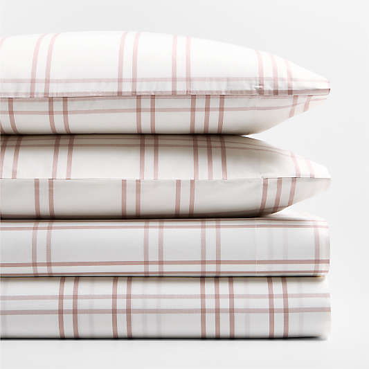 Stax Violet Rose 100% Organic Cotton Yarn Dyed Kids Queen Sheet Set