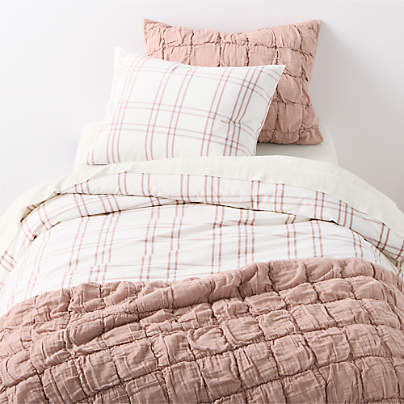 Stax Violet Rose 100% Organic Cotton Yarn Dyed Kids Twin Duvet Cover