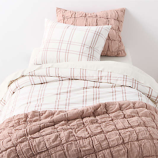 Stax Violet Rose Organic Cotton Yarn Dyed Kids Twin Duvet Cover