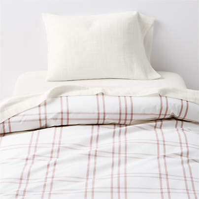 Stax Violet Rose Yarn-Dyed 100% Organic Cotton Toddler Duvet Cover