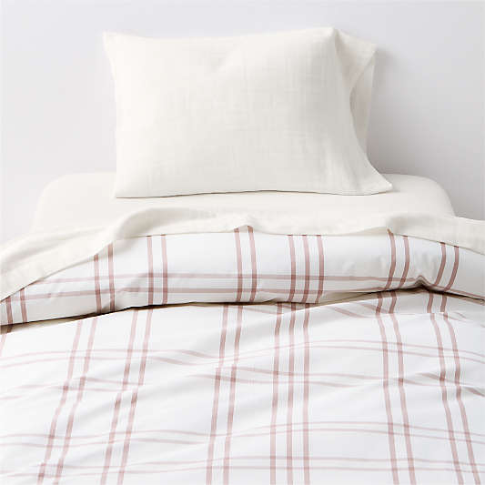 Stax Violet Rose Yarn-Dyed 100% Organic Cotton Toddler Duvet Cover